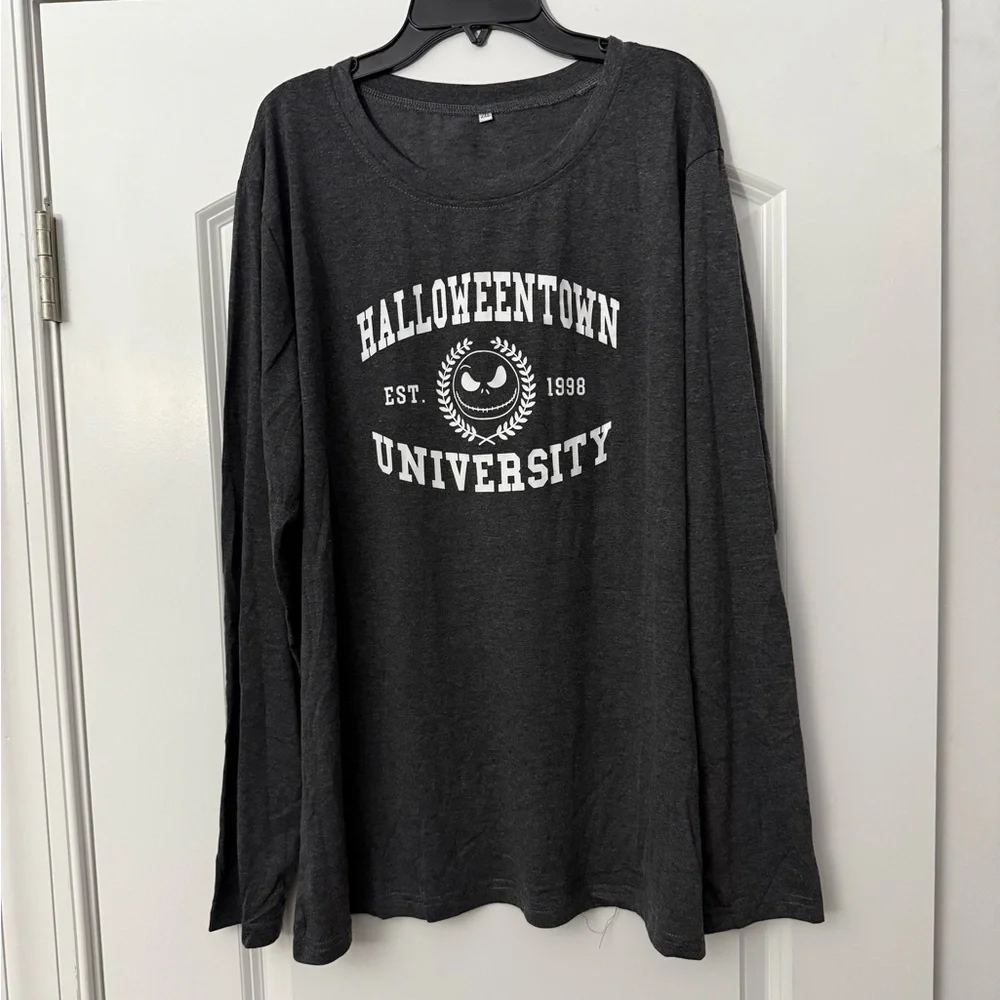 Nightmare Before Christmas Halloweentown University long sleeve tee NWT - Picture 1 of 6
